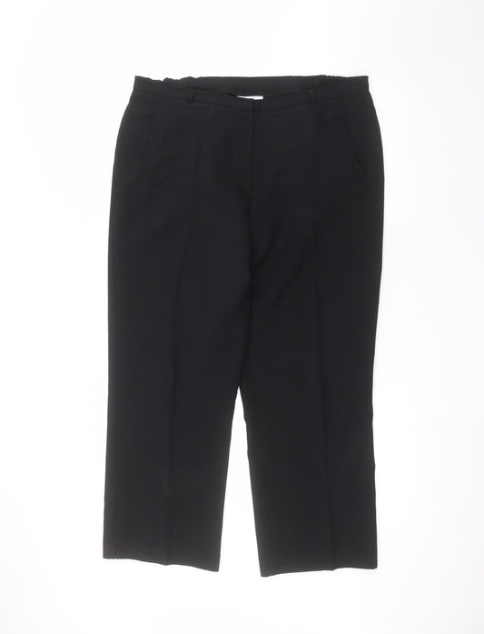 Womens UK Size 14 BHS Regular Fit Black Trousers