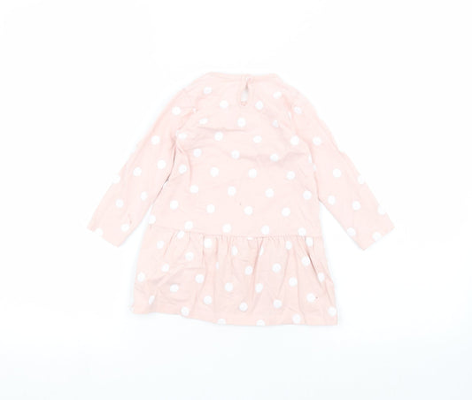 George Baby Pink Polka Dot A-Line Size 12-18 Months
