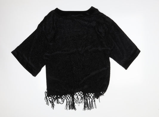 Womens UK Size 12 Papaya Black Cardigan Jumper