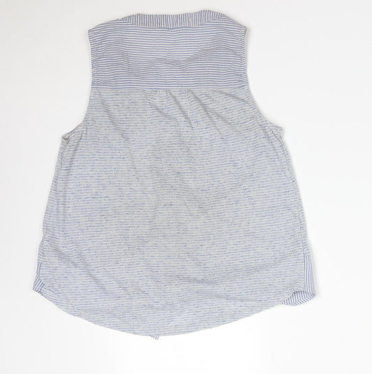 FALMER HERITAGE Womens Blue Striped Basic T-Shirt Size 8