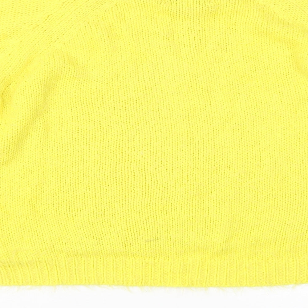 Womens UK Size M Papaya Yellow Pullover Jumper