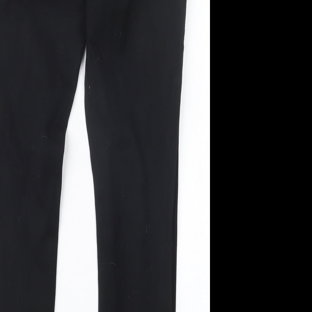 Brand and care label for Dalia women’s black trousers, size UK 10, 27-inch leg