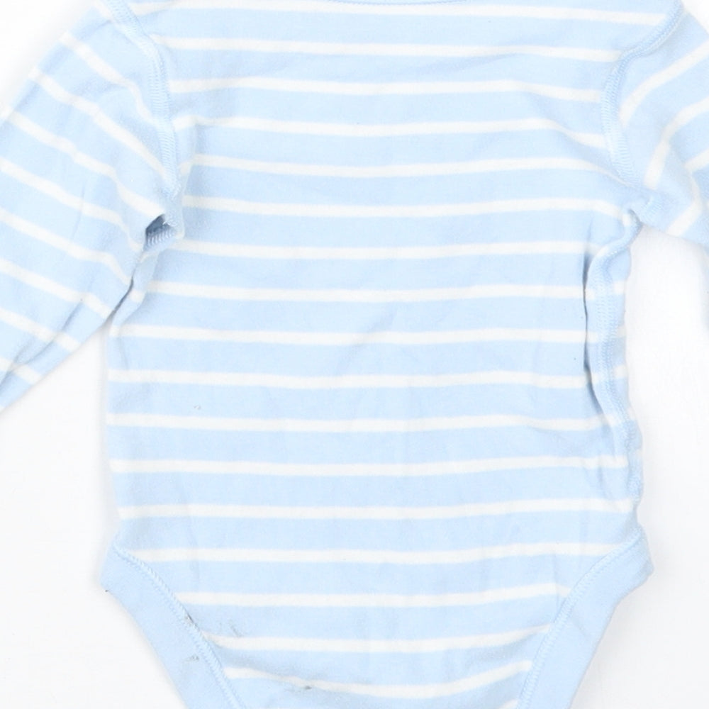 Marks and Spencer Boys Blue Striped Babygrow One-Piece Size 3-6 Months