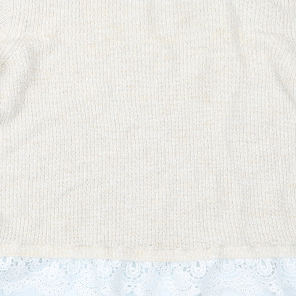 George Womens Beige Knit Pullover Jumper Size 16