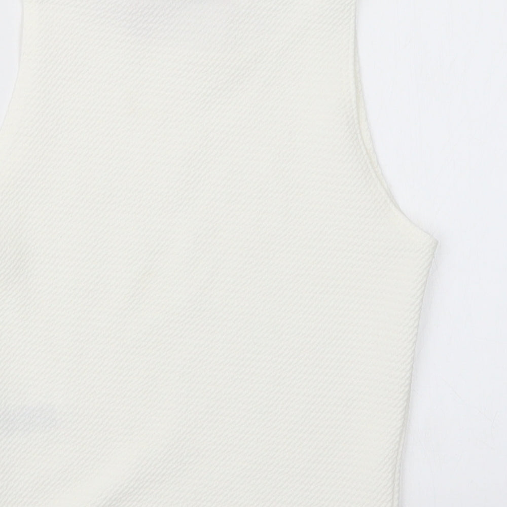 Boohoo Womens Ivory Basic T-Shirt Size 6