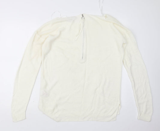 Womens UK Size M Peacocks Ivory Pullover Jumper