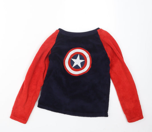 Rebel Boys Blue Geometric Pyjama Top Size 8-9 Years - Captain America