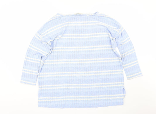 George Womens Blue Striped Basic T-Shirt Size 18