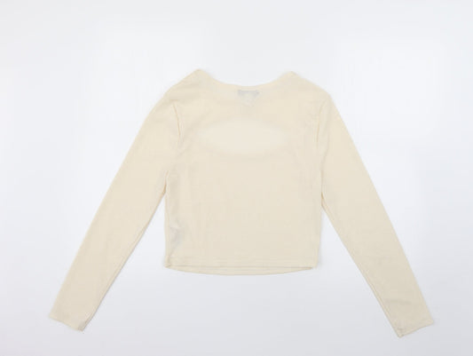 Womens UK Size 14 Topshop Beige Basic T-Shirt