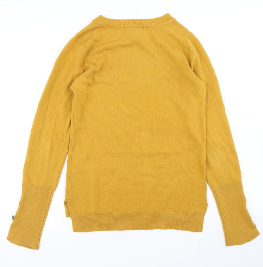 Primark Womens Yellow Knit Pullover Jumper Size 2XS