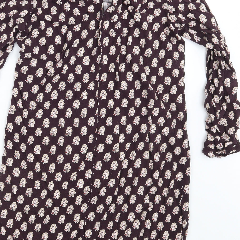H&M Womens Purple Floral Shirt Dress Size 10