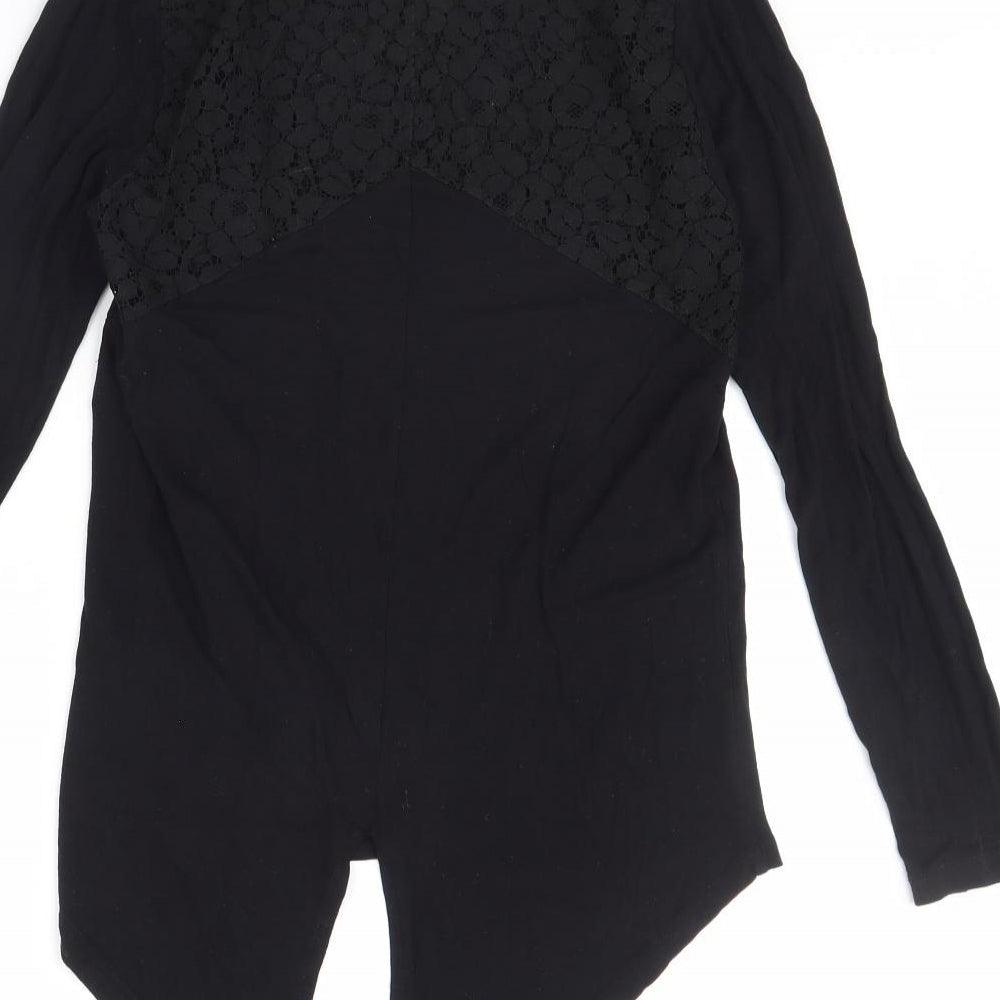 Womens UK Size 8 Peacocks Black Basic Blouse