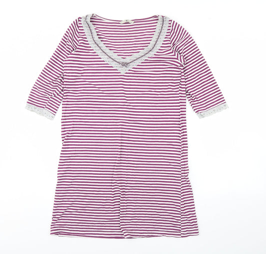 Additional front view of Tu women’s purple striped shift, size UK 12