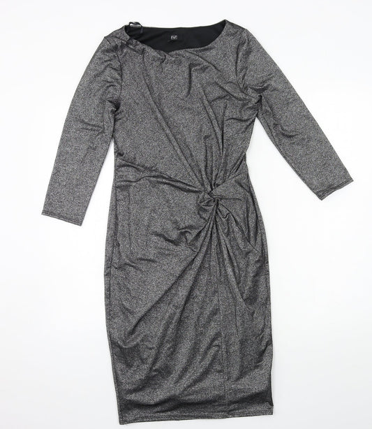 Additional front view of F&F women’s grey jersey bodycon, size UK 6