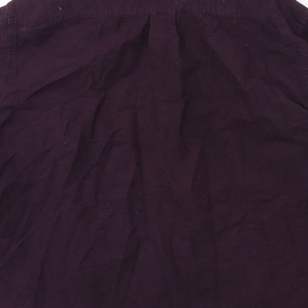 Mens UK Size M H&M Purple Button-Up Long Sleeve Casual Shirt