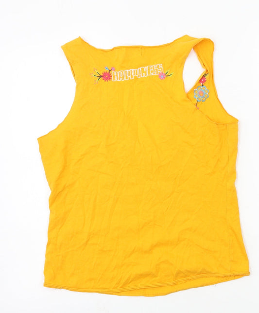 Bershka Womens Orange Jersey Basic Tank Size L