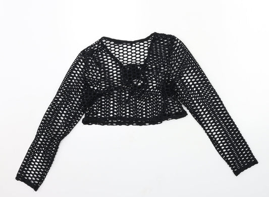 Womens UK Size 10 Boohoo Black Basic T-Shirt