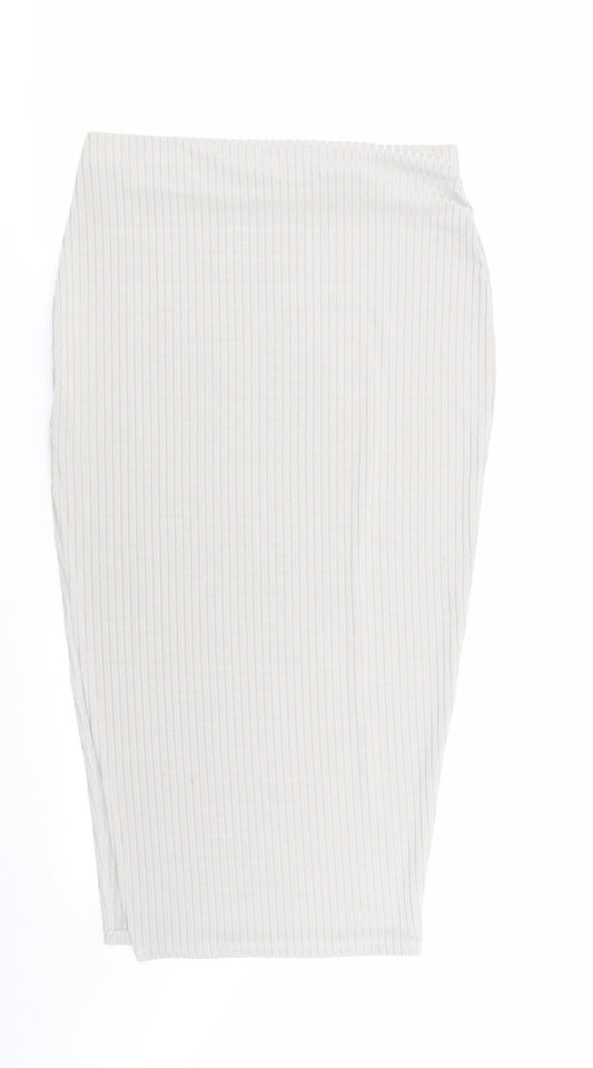 Boohoo Womens Grey Flare Skirt Size 10 - Stretch waistband