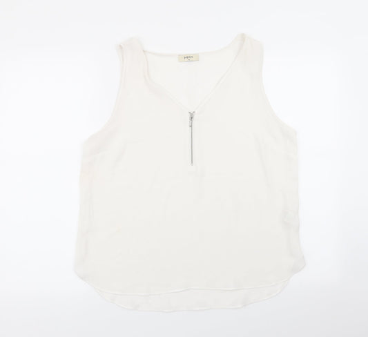 Papaya Womens White Basic Blouse Size 14