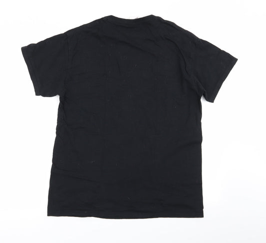 Womens UK Size M Gildan Black Basic T-Shirt