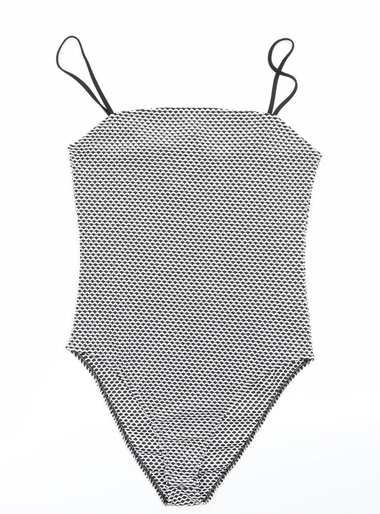 Miss Selfridge Womens Multicoloured Geometric Bodysuit One-Piece Size 14