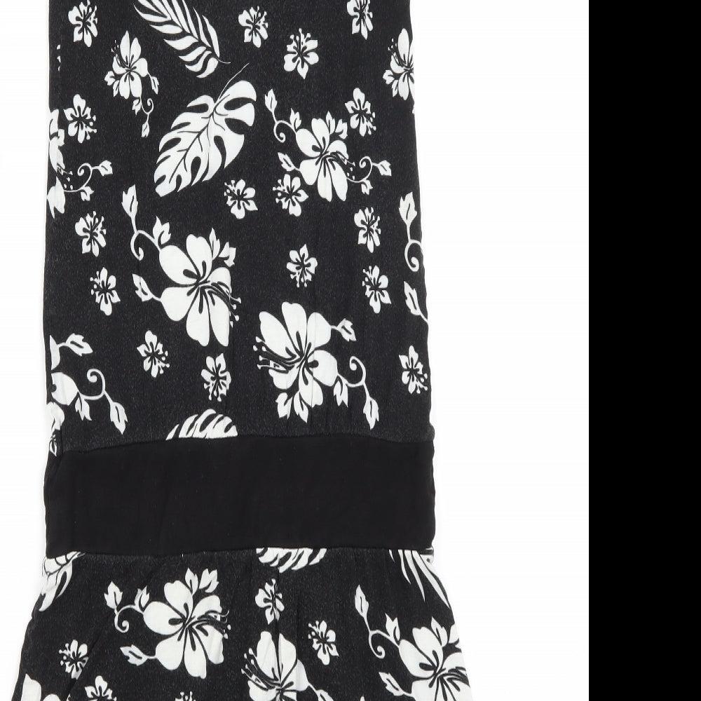 Multiply Womens Black Floral Mini Size 10