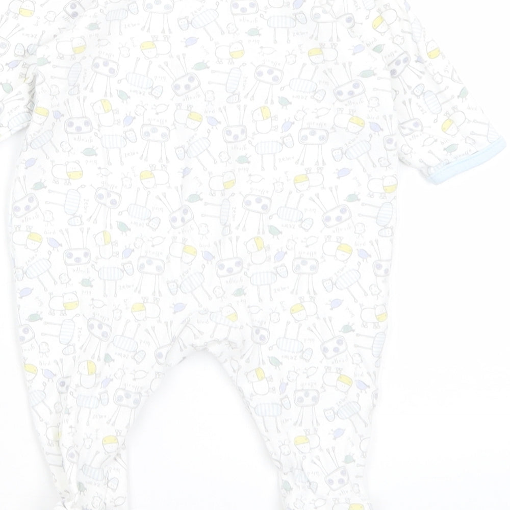 M&S Baby White Babygrow One-Piece Size 0-3 Months - Animals