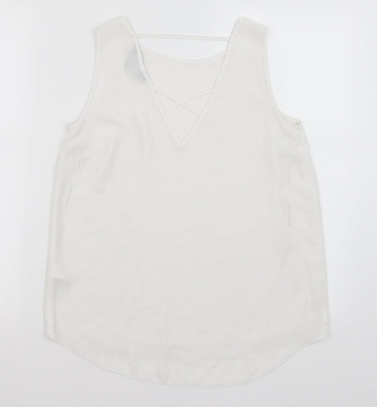 Womens UK Size 8 Dorothy Perkins White Basic Tank