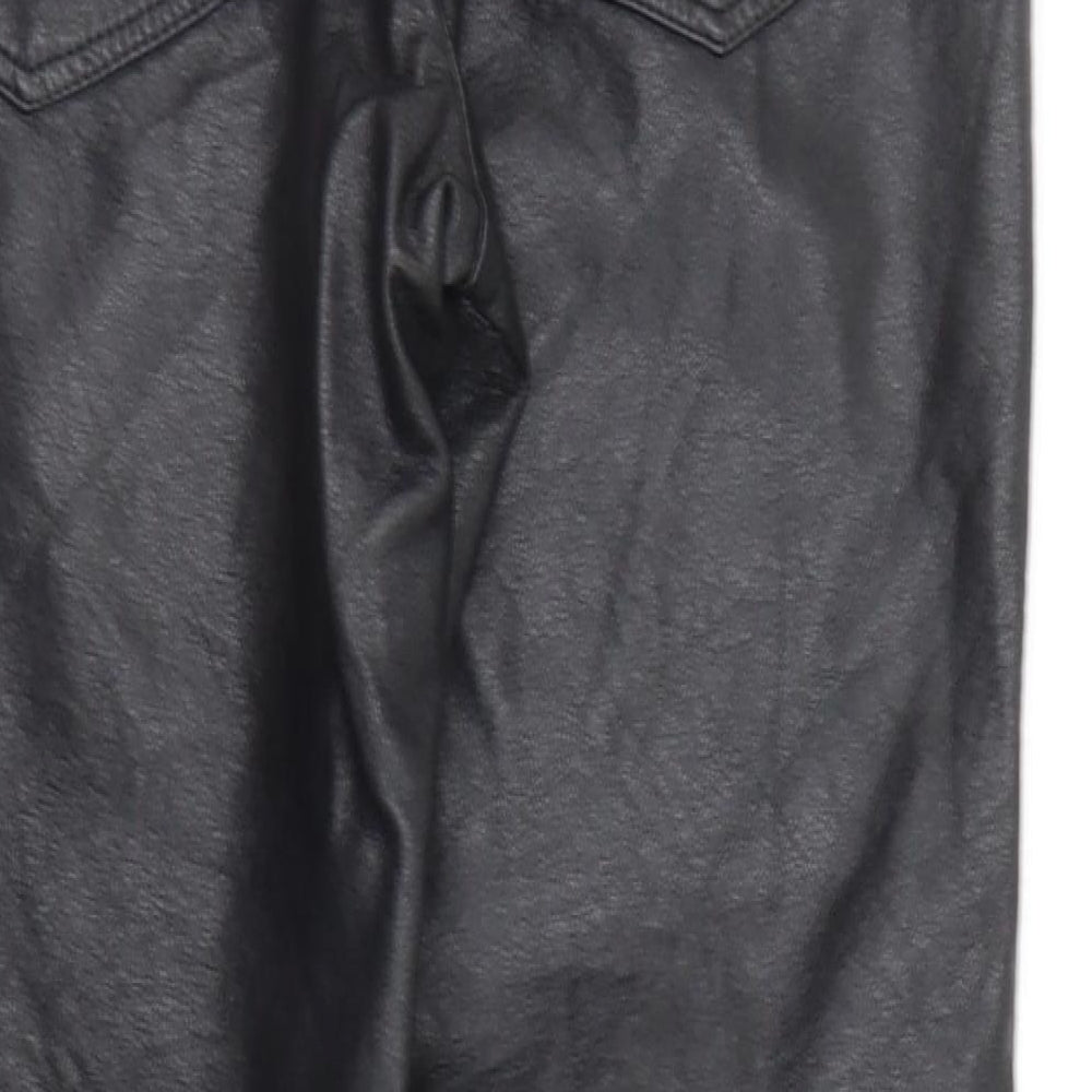 Womens UK Size 4 Topshop Regular Fit Black Trousers