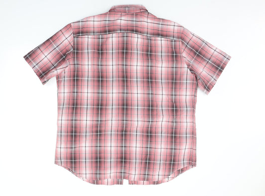 Marks and Spencer Mens Red Check Button-Up Size XL