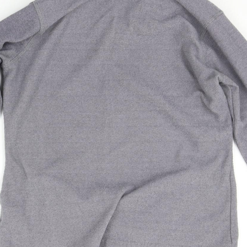 Brand and care label for Mountain Warehouse women’s grey jumper, size UK 8
