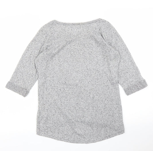 Womens UK Size 6 New Look Grey Basic T-Shirt