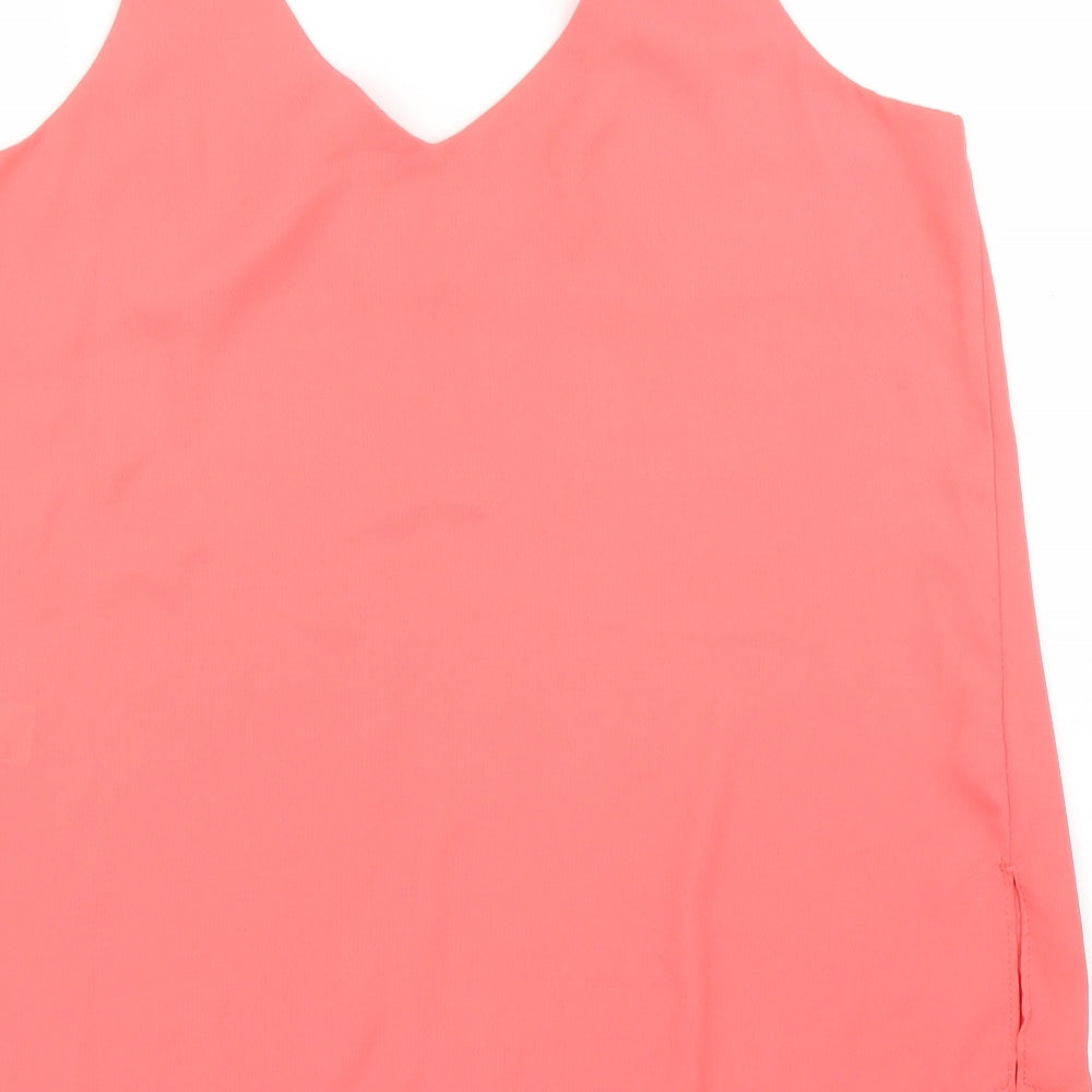 Brand and care label for F&F women’s pink camisole blouse, size UK 10