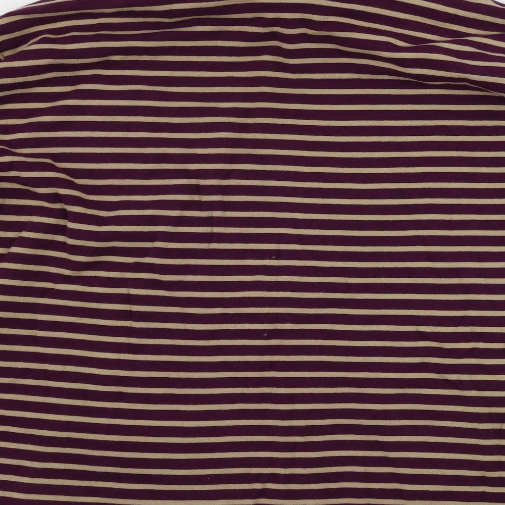 Anista Womens Purple Striped Henley Jumper Size 20