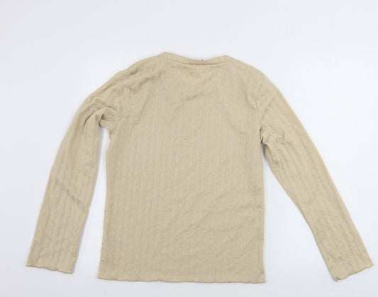 George Womens Beige Basic T-Shirt Size 14