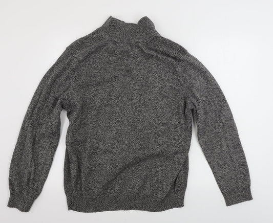 George Mens Grey Henley Jumper Size L