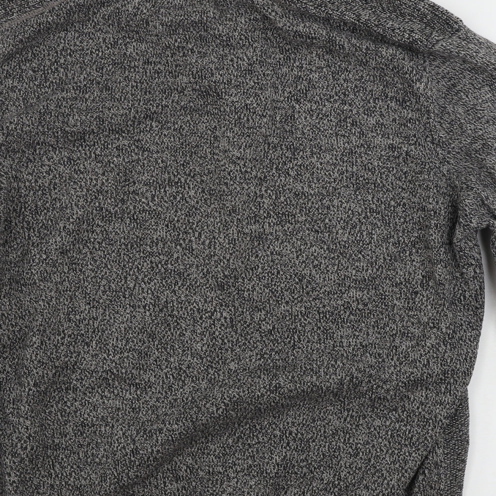 George Mens Grey Henley Jumper Size L