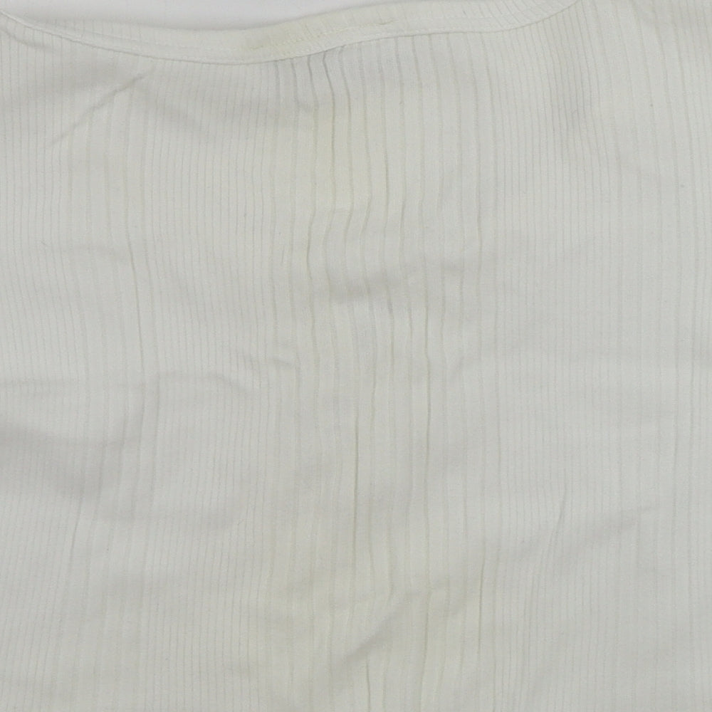 Collectables Womens Ivory Basic T-Shirt Size XL