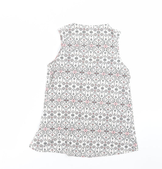 George Womens White Floral Basic Blouse Size 10