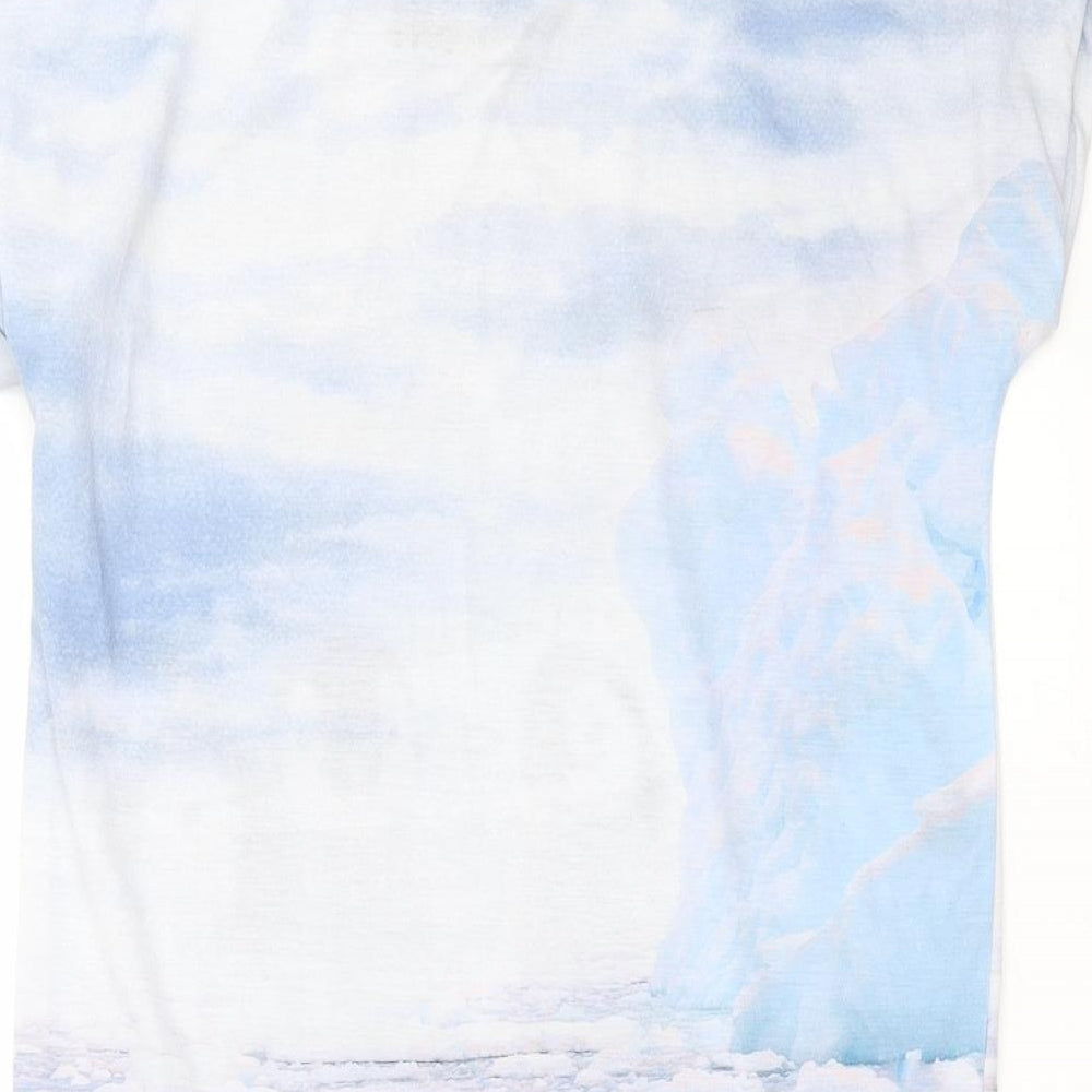 Brand and care label for Select women’s blue solid top nightshirt, size S, - pengins