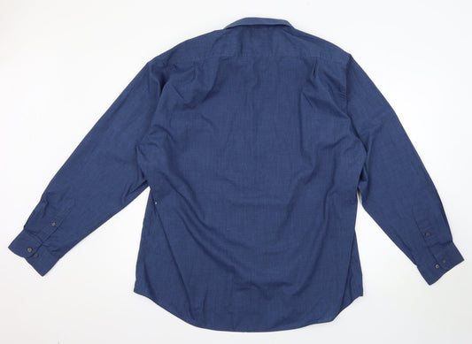 George Mens Blue Button-Up Size 17