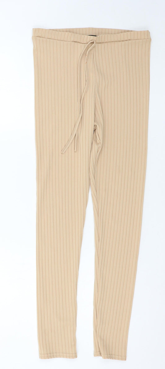 Womens UK Size 14 Nasty Gal Regular Fit Jogger Beige Trousers