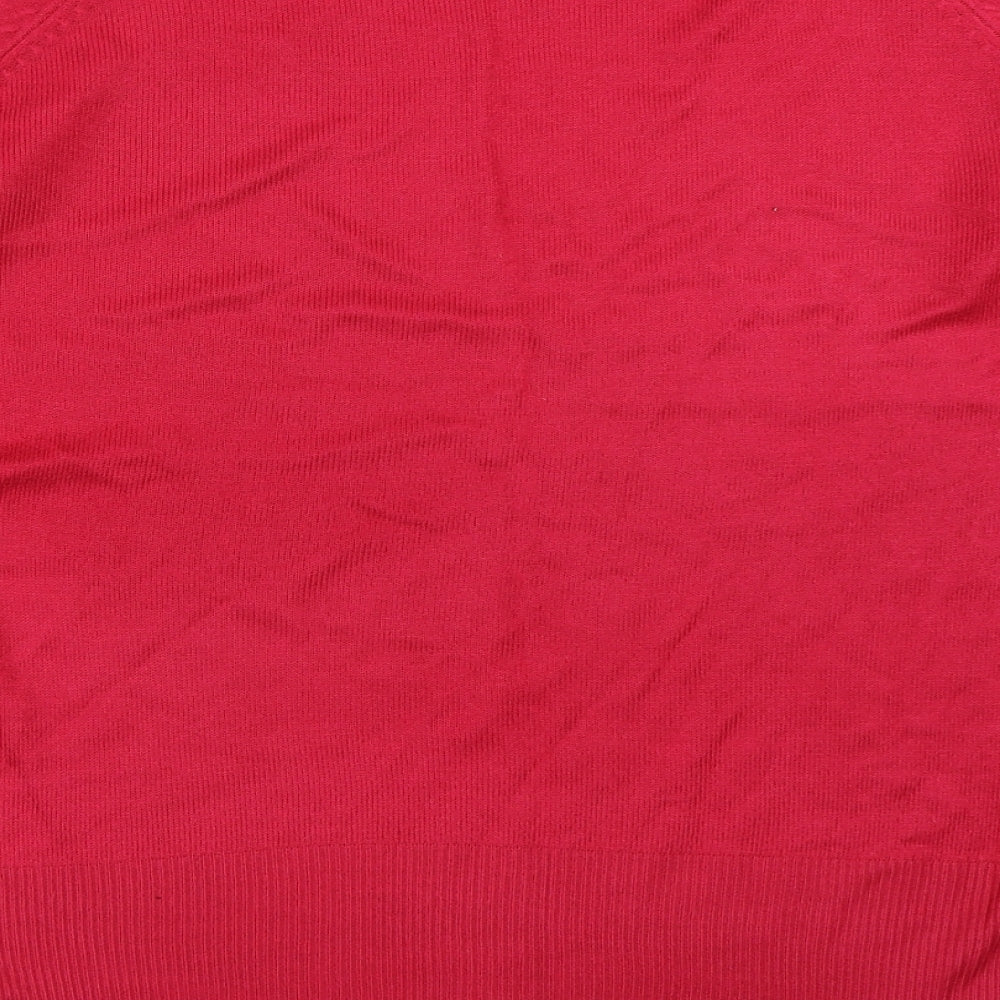 Womens UK Size 14 Papaya Pink Pullover Jumper