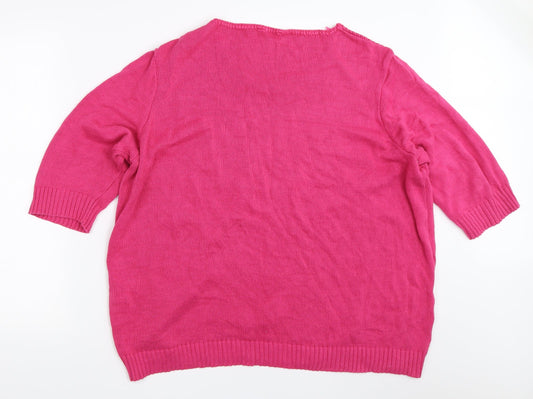 Damart Womens Pink Pullover Jumper Size 22