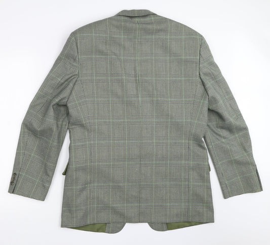 Avenue Mens Green Jacket Blazer Size 38