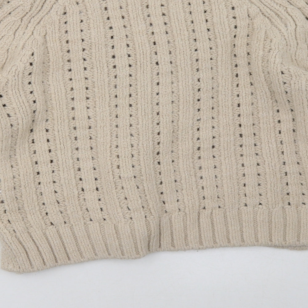 Brand and care label for George women’s beige pullover sweatshirt, size S