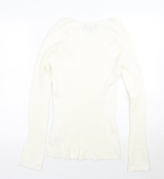 Primark Womens White Pullover Jumper Size L