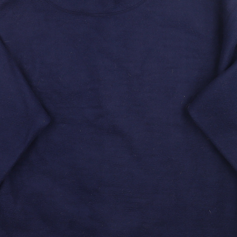 Brand and care label for J. America men’s blue jumper, size M