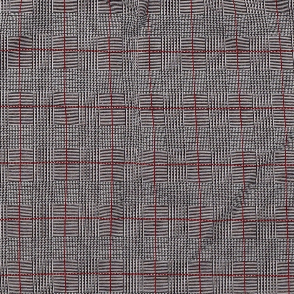 Brand and care label for Lipsy women’s grey check mini skirt, size UK 10