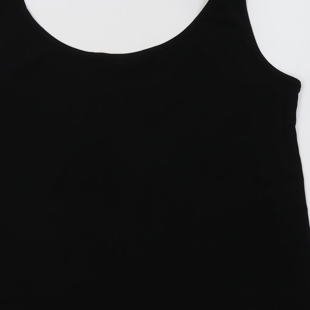 Womens UK Size M Chesca Black Basic Tank